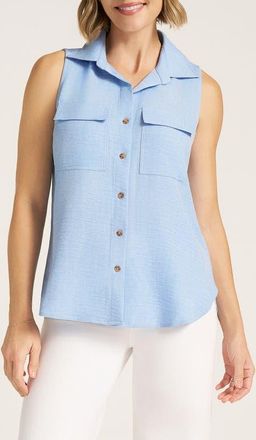 Matty M Euclid Sleeveless Button-Up Shirt in Chambray at Nordstrom, Size X-Small