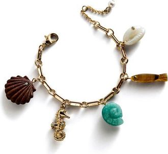 BaubleBar All At Sea Charm Bracelet in Gold Multi at Nordstrom