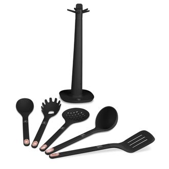 Berlinger Haus Set de 6 utensilios de cocina nylon y silicona negro y oro rosa