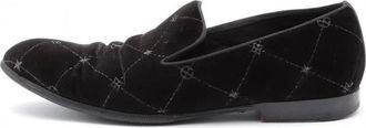 Louis Vuitton Auteuil Velvet Loafers Black with Silver Logo Lines 1A5FXK