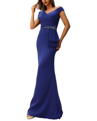 Terani Couture Solid Maxi Dress