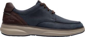 Clarks Mens Mullan Moc Shoes, Navy Leather, 11.5 Wide