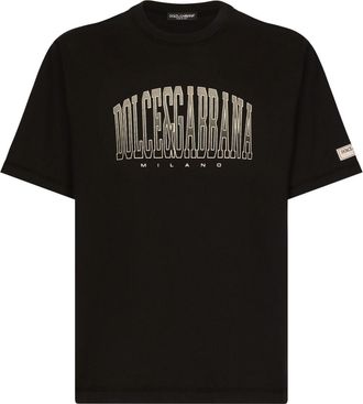 Dolce & Gabbana logo-print cotton T-shirt - men - Cotton - 46 - Black