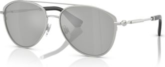 Burberry Clear Mirror Silver Pilot Unisex Sunglasses BE3157 10058V 59