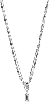 Alexander McQueen Alexander McQueen, Necklaces, male, Gray, Size: ONE SIZE Necklace with shimmering crystals