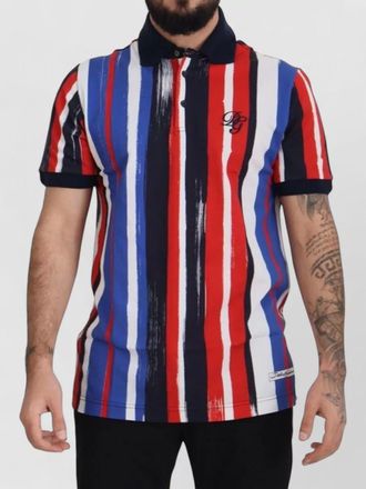 Dolce & Gabbana striped cotton polo shirt