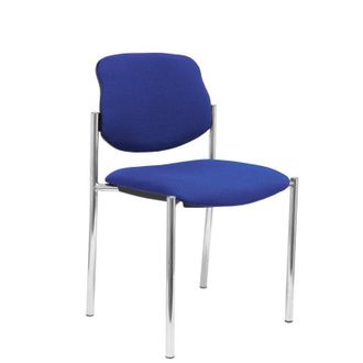 Piqueras y Crespo Piqueras Y Crespo - Villalgordo Silla Confidente De 4 Patas Y Estructrua Cromada Tejido Bali Color Azul