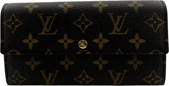 Louis Vuitton Monogram Brown Leather Long Wallet (Bi-Fold) (Pre-Owned)