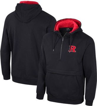 Colosseum Mens Colosseum Black Rutgers Scarlet Knights Half-Zip Hoodie at Nordstrom, Size Xx-Large