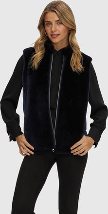 Gorski REVERSIBLE SELECT SHEARLING LAMB VEST WITH LORO PIANA WOOL AND CASHMERE QUILTED DOWN BACK