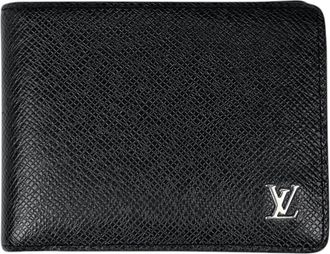Louis Vuitton Taiga Black Noir Taiga Leather Wallet (Bi-Fold) (Pre-Owned)
