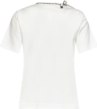 Burberry Womens Cotton Crewneck T-Shirt Chalk White T-Shirts & Jerseys