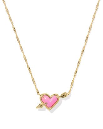 Kendra Scott Womens Ari Heart Arrow Short Pendant Necklace In Gold
