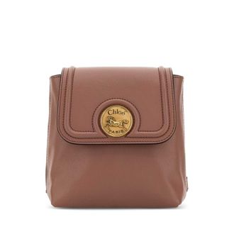 Chlo&eacute; Antiqued Pink Leather Horse Medal Backpack