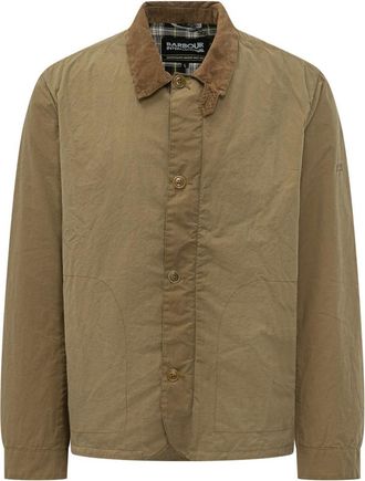 Barbour Green Solid Shirt Collar Jacket
