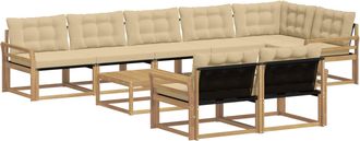 vidaXL Conjunto De Sof&aacute;s De Exterior 9 Uds. Y Beige Vidaxl