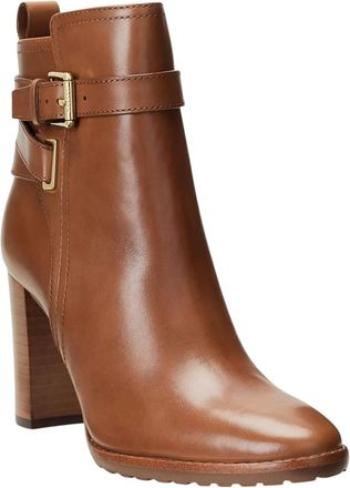 Ralph Lauren Womens Madisyn Buckled Dress Bootie In Deep Saddle Tan