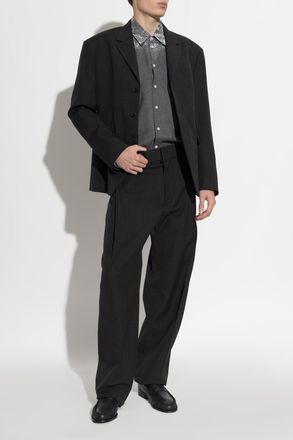 Dsquared2 Wool Straight-Leg Trousers, Mens, Grey