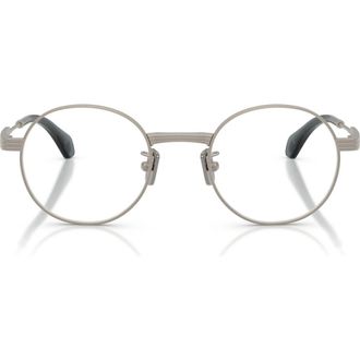 Moncler Suffuse 49mm Round Sunglasses in Silver /Mirror Blue at Nordstrom