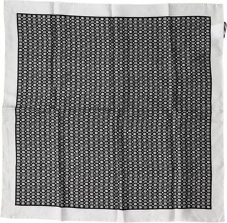 Dolce & Gabbana Vierkante Foulard Sjaal met Patroon - Heren - Zijden sjaals - Zwart - ONE Size - Accessoires