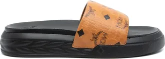 MCM Visetos-print platform slides - unisex - Rubber/Canvas/Canvas - 42 - Brown