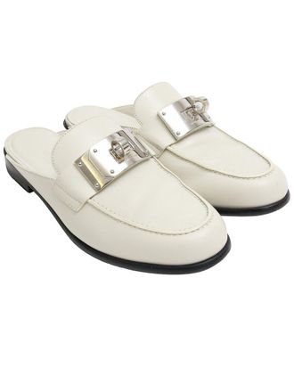 Herm&egrave;s Womens Leather Iota Mule (Authentic Pre-Loved)