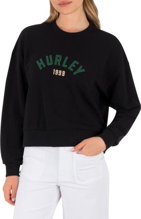 Hurley Worthy Boxy Cotton French Terry Graphic T-Shirt in Black at Nordstrom, Size X-Small