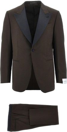 Caruso Wool suit with satin details Man 48
