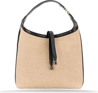 Chlo&eacute; Wicker Crossbody Tas met Leren Afwerking - Dames - Handtassen - Beige - ONE Size - Leer - Tassen