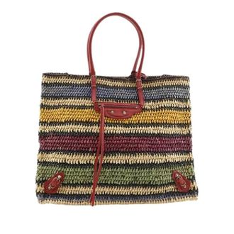 Balenciaga Pre-owned Tote Bags, female, Multicolor, Size: ONE SIZE Pre-owned Raffia Tote Bag