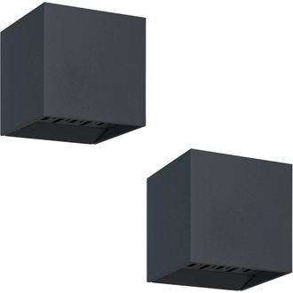 Loops 2 PACK Stylish Anthracite Indoor Wall Light for Modern Home Decor in Grey