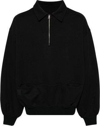 Songzio Crossing Strokes graphic-print cotton sweatshirt - men - Polyester/Cotton - 48 - Black