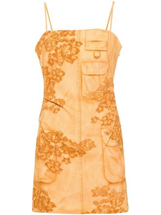 Acne Studios trompe loeil-print mini dress - Orange