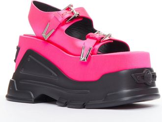 Versace Anthem 120 satin platform chunky sandals