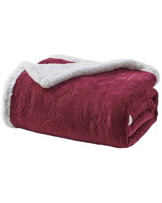 Luxury Home Ultra-Soft Caesar Embossed Sherpa Throw Blanket