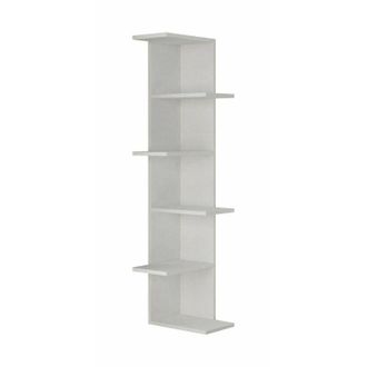 Dmora Estante Para Libros Dlunett, Estante De Oficina, Porta Libros M&oacute;vil, Biblioteca, 37x24h141 Cm, Blanco - Dmora