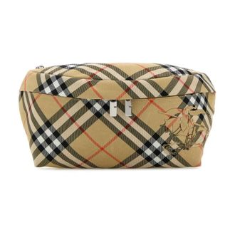 Burberry Belt Bags, male, Multicolor, Size: ONE SIZE Embroidered Fabric Check Belt Bag