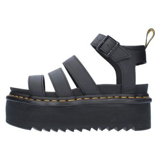 Dr. Martens Flat Sandals, female, Black, Size: 11 US Blaire Quad Hydro Leather Platform Gladiator Sandals