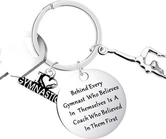 Generic Gymnastics Bag Charm - Stainless Steel Bag Pendant, Stainless Steel Gymnast Charm | Gift For Women | Gymnast | Sports Gymnastics Keychain Car Keys Pen