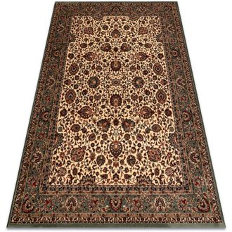 RugsX Rugsx - Alfombra De Lana Kashqai 4362 101 Ornamento Beige / Verde Beige 67x130 Cm