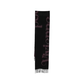 Vivienne Westwood Logo-intarsia Fringed Scarf