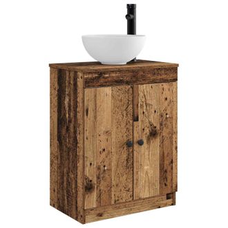 vidaXL Vanidad De Ba&ntilde;o Con Lavabo Madera Envejecida 54 X 35 X 83 Cm Vidaxl