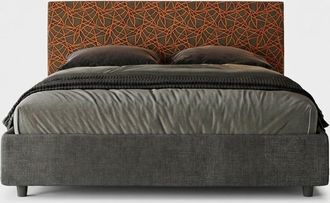 Itamoby Cama Matrimonio Tela 160x190 Contenedor Moderno Arla Norris Era Color: Gris Oscuro - Versi&oacute;n: Modelo Est&aacute;ndar