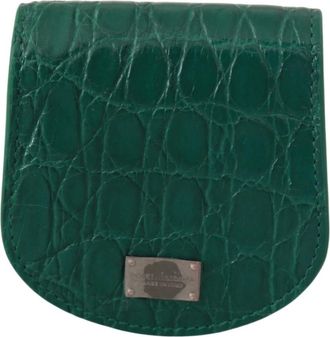 Dolce & Gabbana Luxe exotische huidmuntkofferportemonnee - Heren - Portefeuilles - Groen - ONE Size - Leer - Accessoires