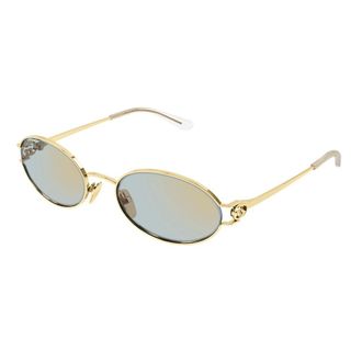 Gucci Ovale zonnebril - Dames - Accessoires - Geel - Maat: 55 MM