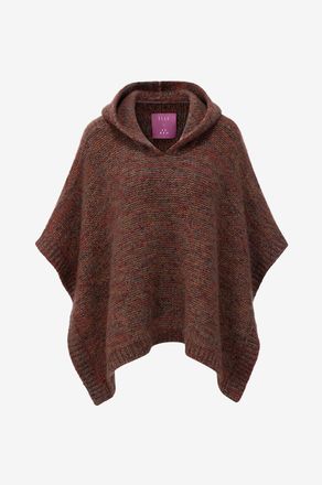 Lu Ren Kaschmir und Seidenponcho mit Kapuze Watten