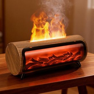 OEM Difusor De Aceites Esenciales Con Llama Y Chimenea Led, Difusor De Fragancias El&eacute;ctrico, Humidificador Ultras&oacute;nico, Difusor De Aromaterapia Para El Ho