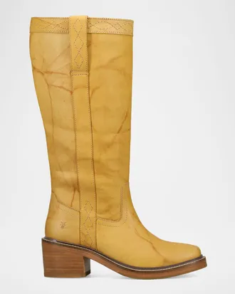 Frye Kate Leather Wide Calf Pull-On Boots