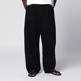 Christophe Lemaire Pantaloni ampi neri in cotone