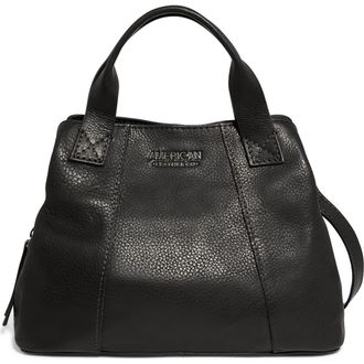 American Leather Co. Ada Tripe Entry Leather Crossbody Bag in Black Smooth at Nordstrom Rack